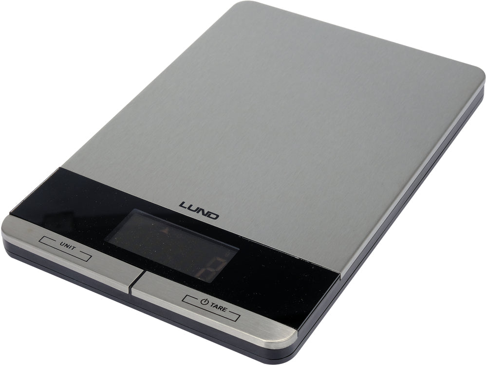 CANTAR DE BUCATARIE, OTEL INOXIDABIL, 15X22.5X1.5CM Lund 68362 - 5 kg, 5000 g, 1g, 56 x 25 mm Lund - scule electrice si unelte profesionale - BricoMart