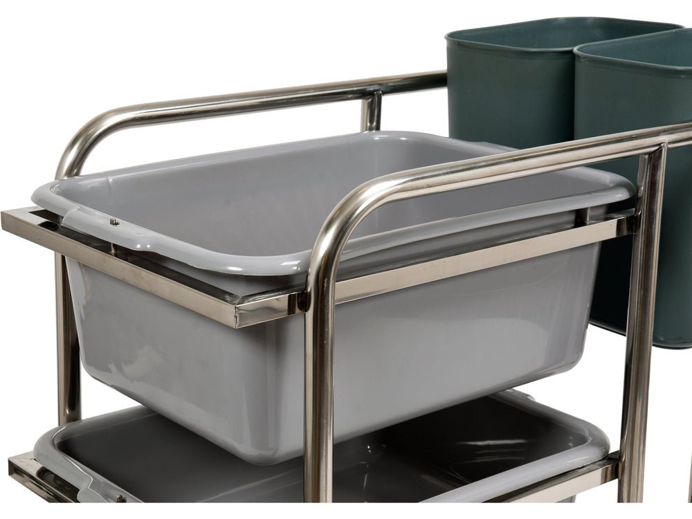 CARUCIOR DEBARASARE, 3 RAFTURI, 5 CONTAINERE Yato YG - 09101 - Carucior pentru ospatari, 240 mm, 100 kg, 540x380x135mm Yato - scule electrice si unelte profesionale - BricoMart
