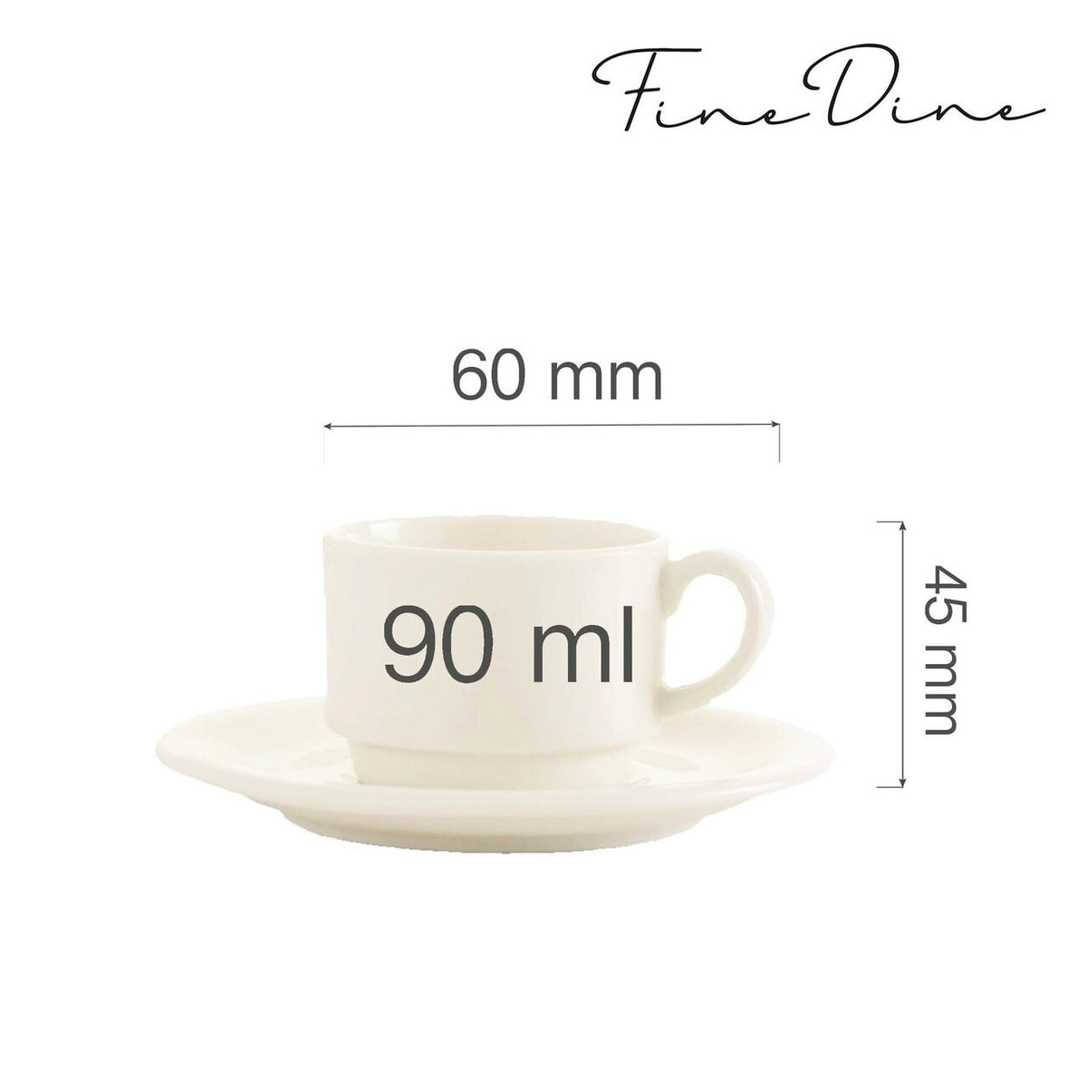 Ceașcă de espresso Fine Dine, Crema 90 ml
