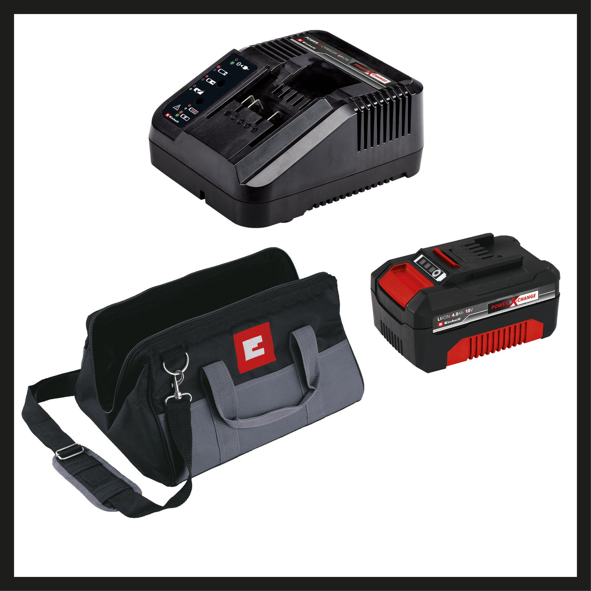 Cheie de impact pe acumulator Einhell TE - CI 18 Li Kit Power X - Change, 18 V, Li - Ion, 180 Nm, motor fara perii, control electronic al vitezei, lumina LED, inclusiv geanta Einhell, baterie de 4,0 Ah si incarcator Einhell - scule electrice si unelte profesionale - BricoMart