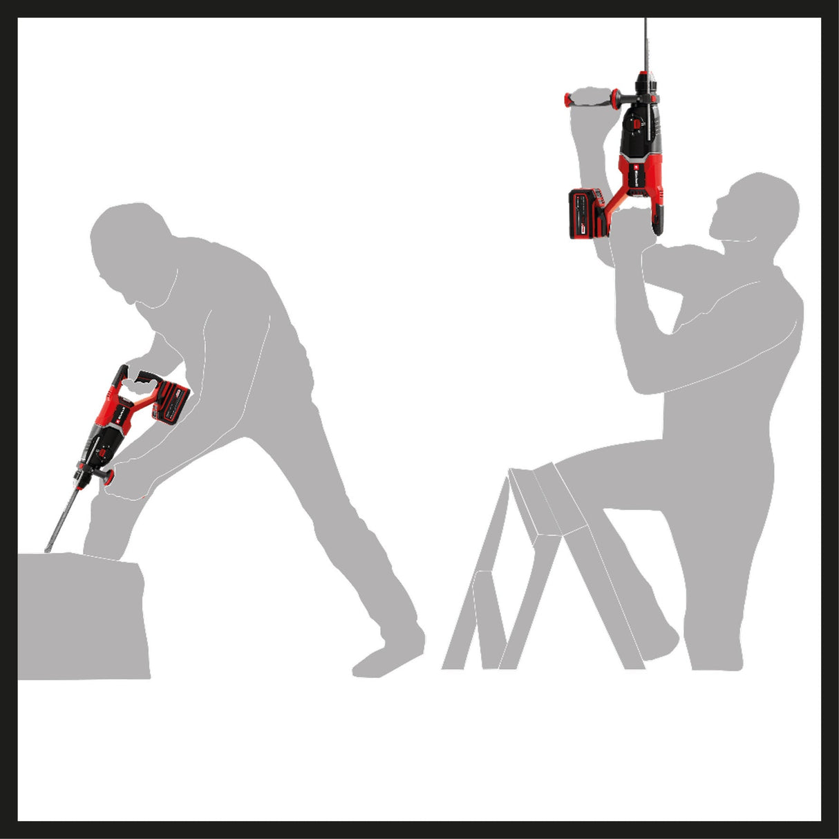 Ciocan rotopercutor fara fir Einhell Professional TP - HD 18/26 D Li BL - Solo Power X - Change (18 V, fara perii, 2.6 J, SDS - plus, mecanism de impact pneumatic, maner D, cutie, fara acumulator). Einhell - scule electrice si unelte profesionale - BricoMart