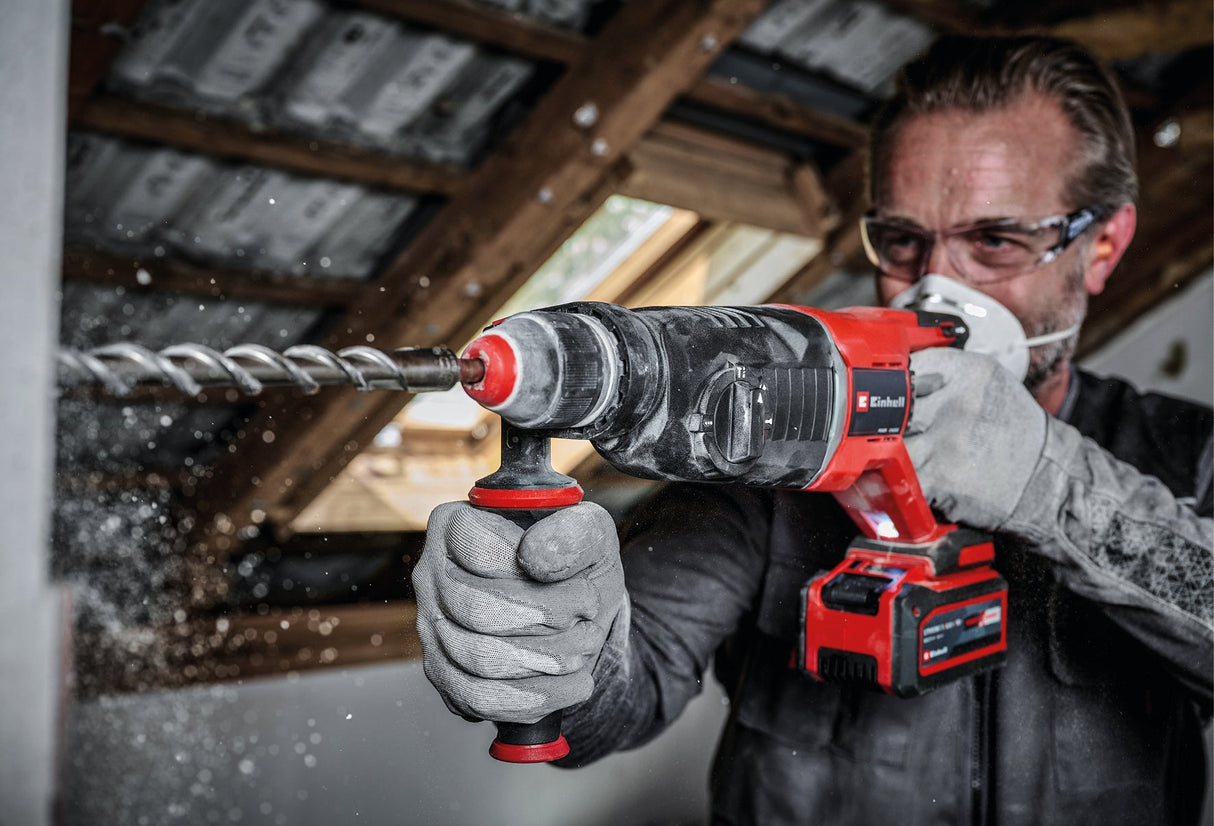 Ciocan rotopercutor fara fir Einhell Professional TP - HD 18/26 D Li BL - Solo Power X - Change (18 V, fara perii, 2.6 J, SDS - plus, mecanism de impact pneumatic, maner D, cutie, fara acumulator). Einhell - scule electrice si unelte profesionale - BricoMart