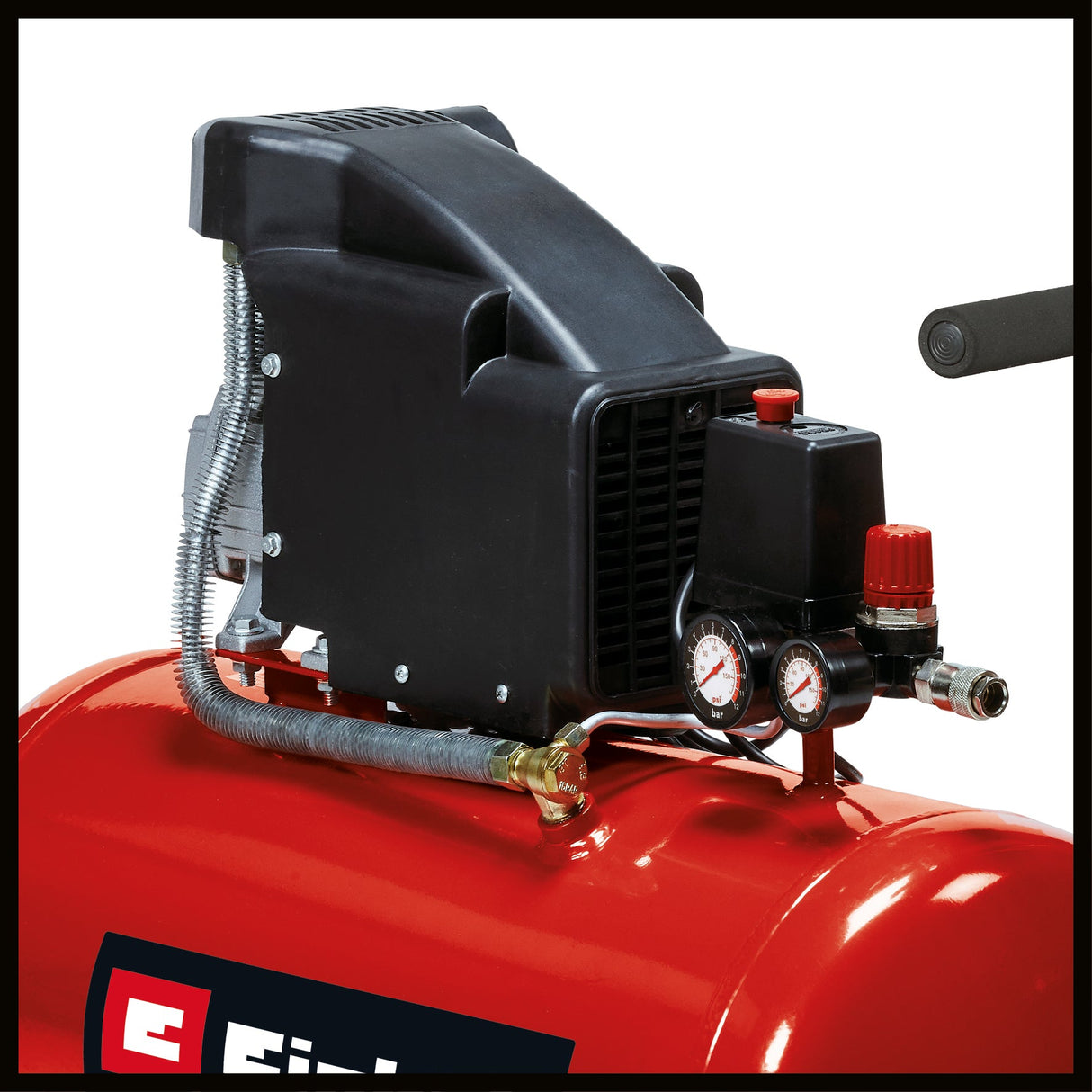 Compresor Einhell TC - AC 190/50/8, max. 8 bar, lubrifiere cu ulei, control nivel ulei, rezervor de 50 l, suport cu tampon de cauciuc, supapa de sens unic/siguranta, surub de golire Einhell - scule electrice si unelte profesionale - BricoMart