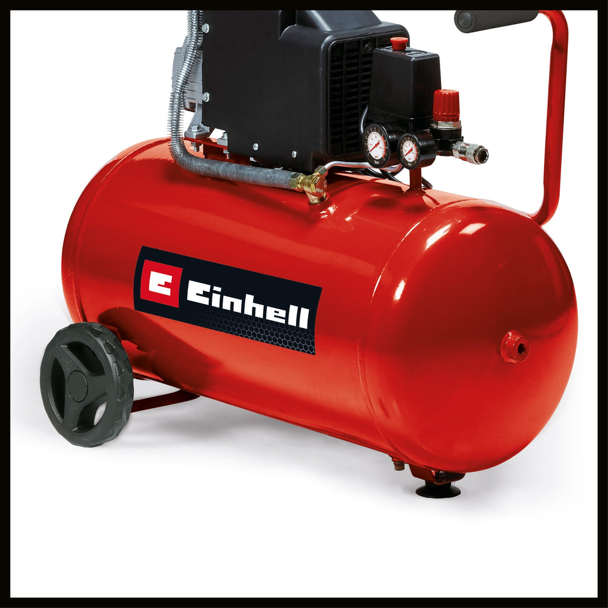 Compresor Einhell TC - AC 190/50/8, max. 8 bar, lubrifiere cu ulei, control nivel ulei, rezervor de 50 l, suport cu tampon de cauciuc, supapa de sens unic/siguranta, surub de golire Einhell - scule electrice si unelte profesionale - BricoMart