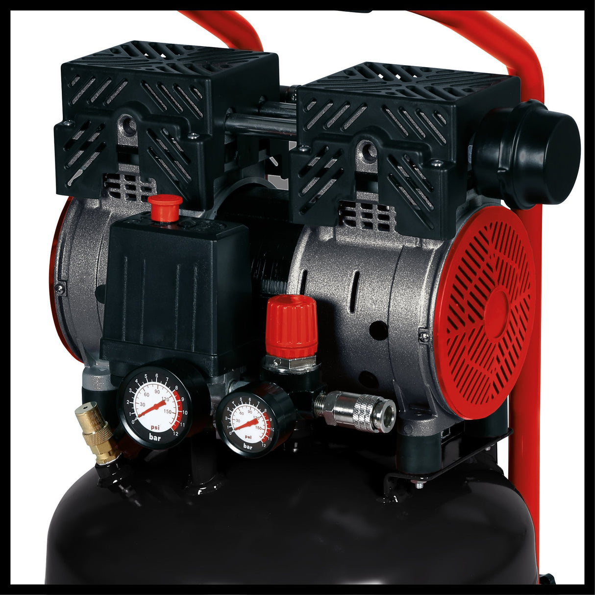 Compresor Einhell TE - AC 135/24 Silent Plus, compresor silentios cu 750 W, max. 8 bar, motor fara ulei/service, rezervor de 24 l, manometru si cuplaj rapid, supapa de siguranta Einhell - scule electrice si unelte profesionale - BricoMart