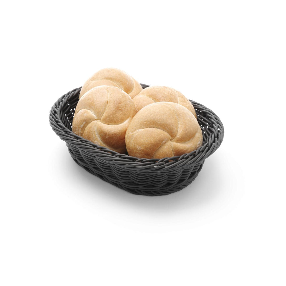Cos servire pentru paine, oval, Hendi, Negru, 190x120x(h)60 mm