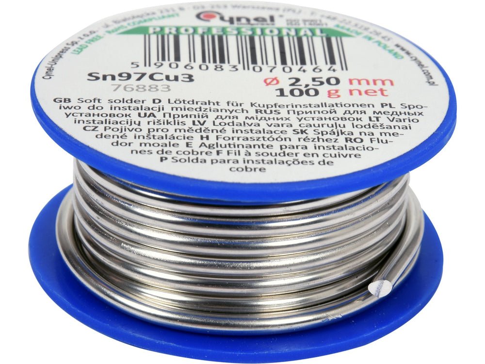 COSITOR FARA PLUMB, 2,5MM, 100G, SN97CU3 Toya 76883 Toya - scule electrice si unelte profesionale - BricoMart
