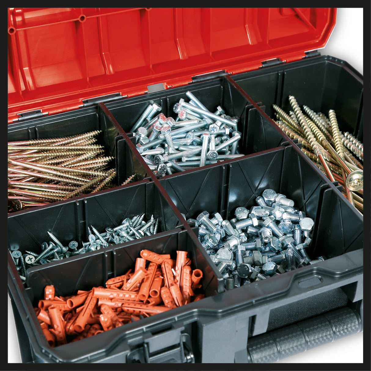Cutia de sistem Einhell E - Case S - F (pentru depozitarea universala, dimensiuni externe 44x32x13 cm, max. 25 kg incarcatura, rezistenta la stropire, stivuibila, inclusiv insertie de spuma cu grilaj) Einhell - scule electrice si unelte profesionale - BricoMart