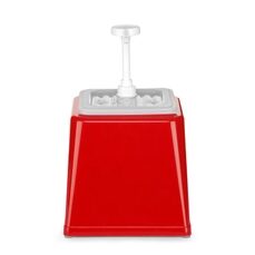 Dispenser de sos cu pompa,Hendi 2.5 L, rosu, 230x210x(H)250 mm