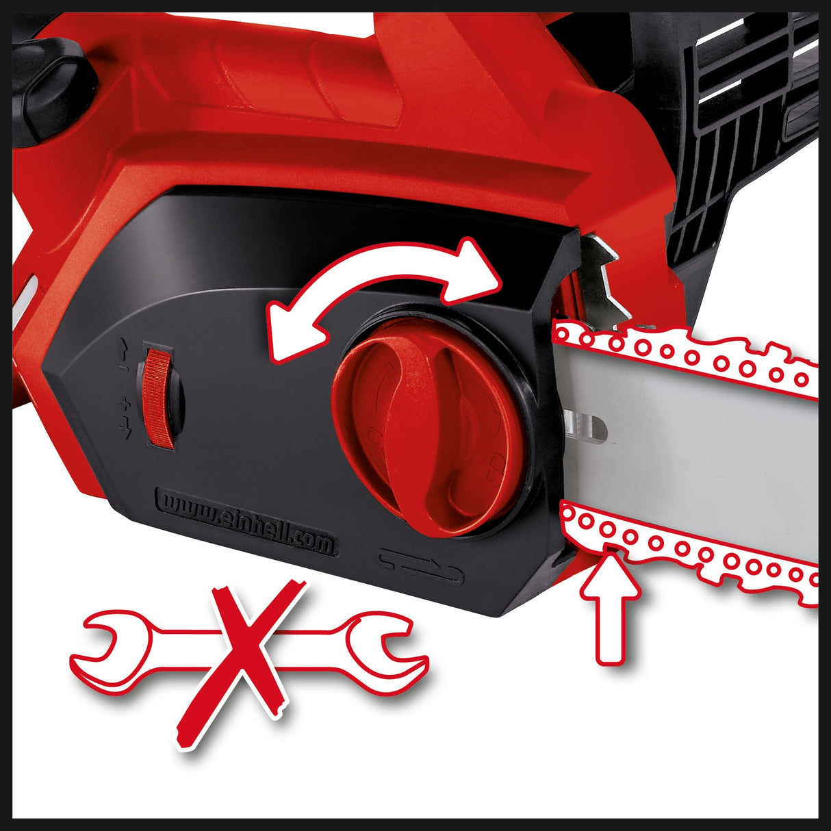 Drujba electrica Einhell GH - EC 1835, 1800 W, bara de taiere robusta si lant ascutit, tensionare si inlocuire lant fara unelte, angrenaj metalic, lubrifiere automata a lantului Einhell - scule electrice si unelte profesionale - BricoMart