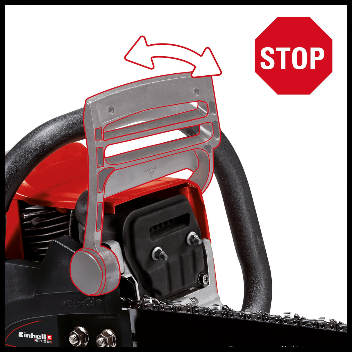 Drujba pe benzina Einhell GC - PC 2040 I, sina si lant OREGON de inalta calitate, soc si amorsare automata, aprindere digitala, functie antivibratii, blocare lant, protectie sina taietor Einhell - scule electrice si unelte profesionale - BricoMart