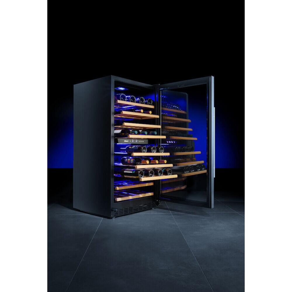 Dulap frigorific pentru vin cu reglare temperatura in 2 zone, 72 sticle,Hendi 232 litri, 220-240V/90W, 595x605x(H)1225 mm
