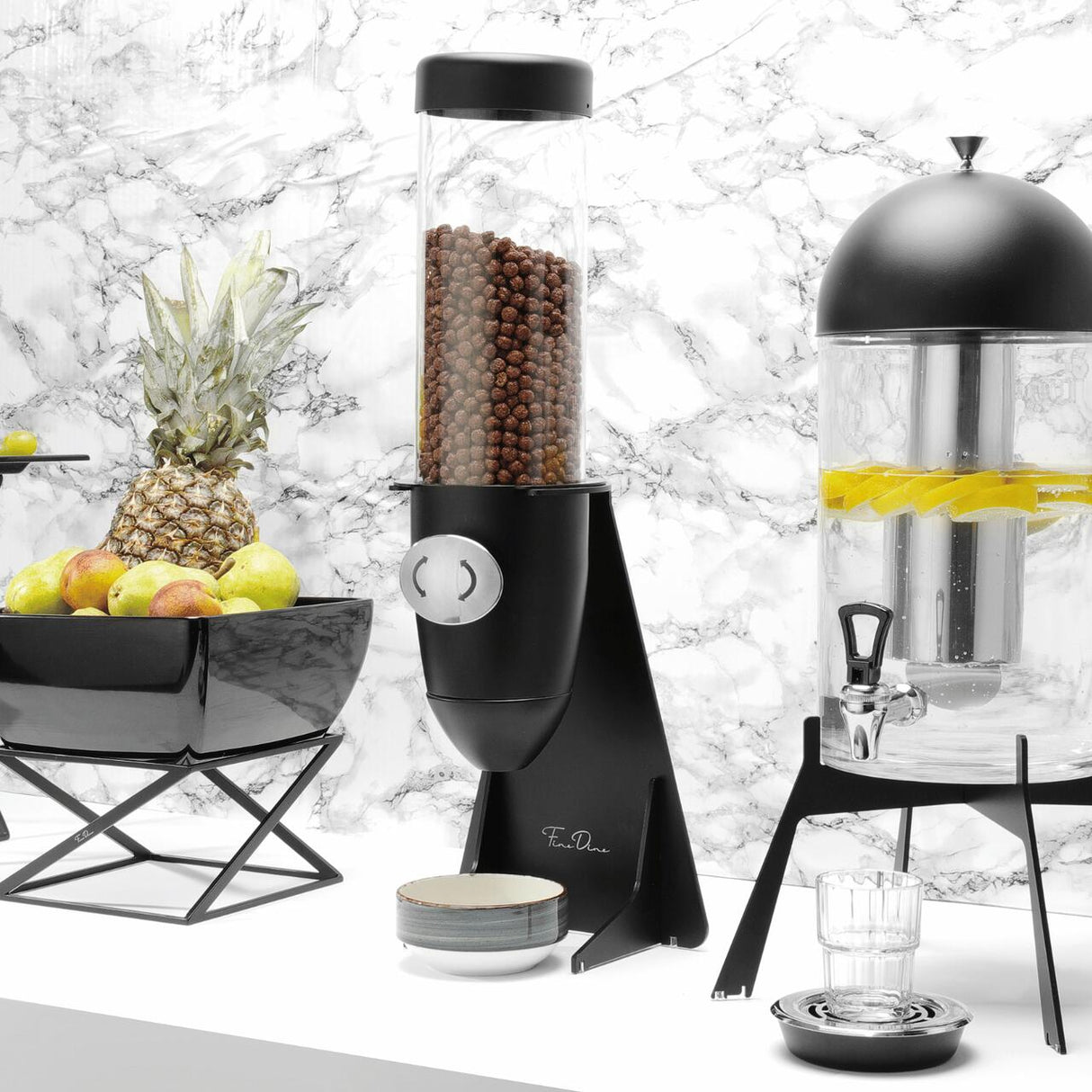 Dispenser de cereale Skiatos Black 5l, 220x 140 x 635 mm Fine Dine