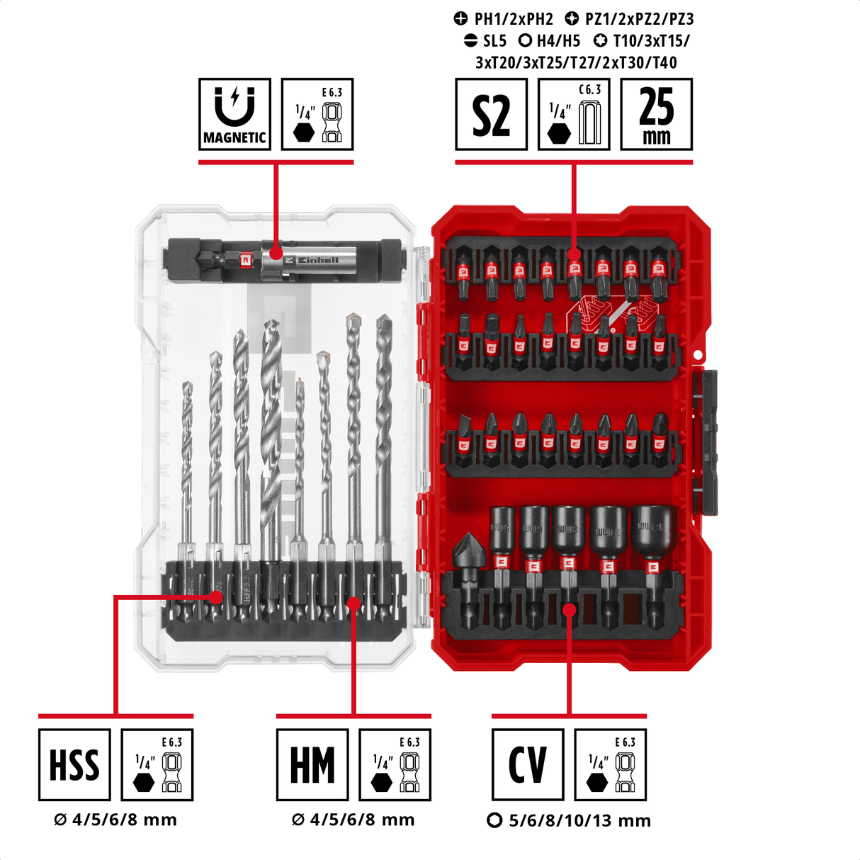Einhell K - BIT - DRIL M - CASE Box Uni 39pcs LS Einhell - scule electrice si unelte profesionale - BricoMart