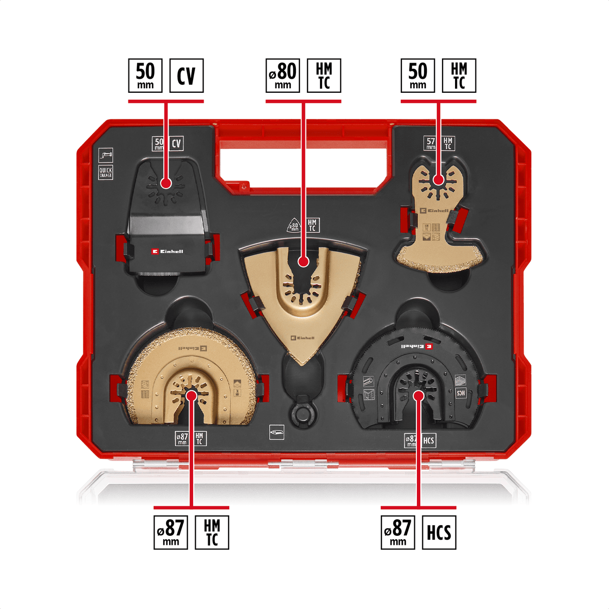 Einhell K - OMTACCES XLPLUS - CASE Multitools 10pcs Einhell - scule electrice si unelte profesionale - BricoMart
