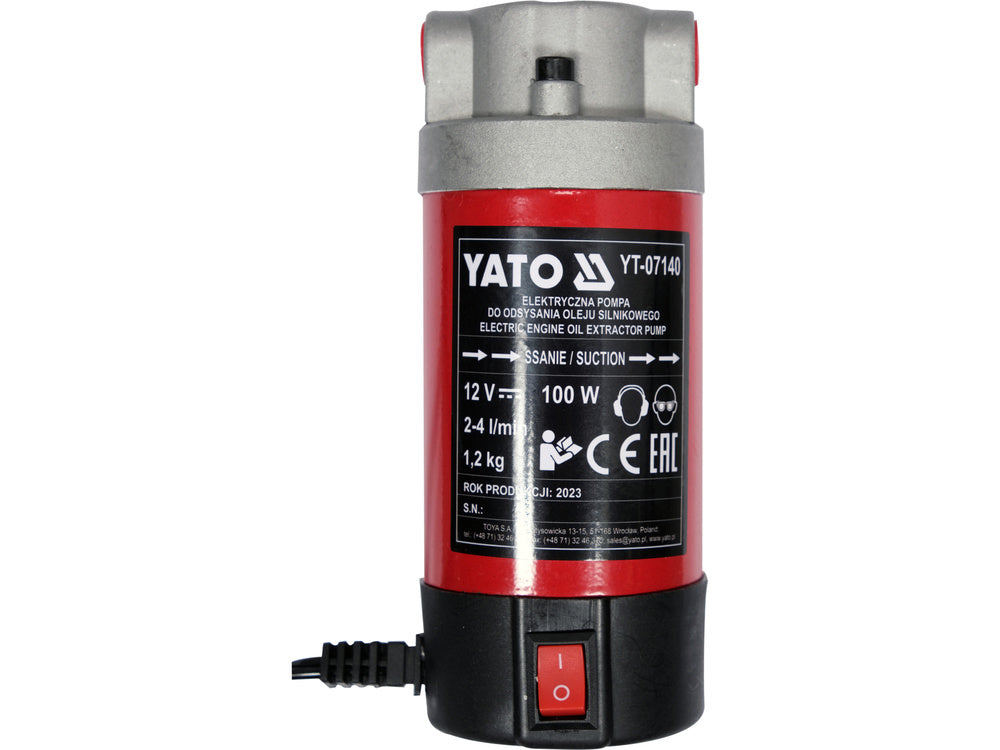 Elektromos olajpumpa 100 W Yato YT-07140, 12V, 2-4 l/perc, 100 W