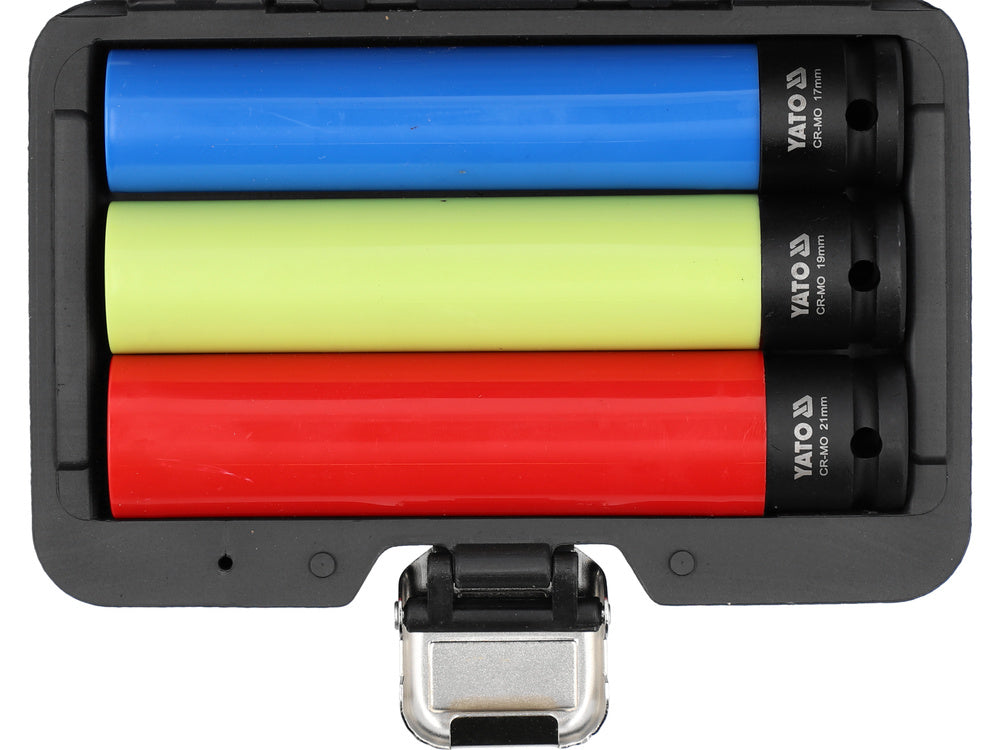 SET CHEI TUBULARE LUNGI PT JANTE ALIAJ YATO YT-10565 , 1/2" (12,7 mm) , 3 BUCĂȚI