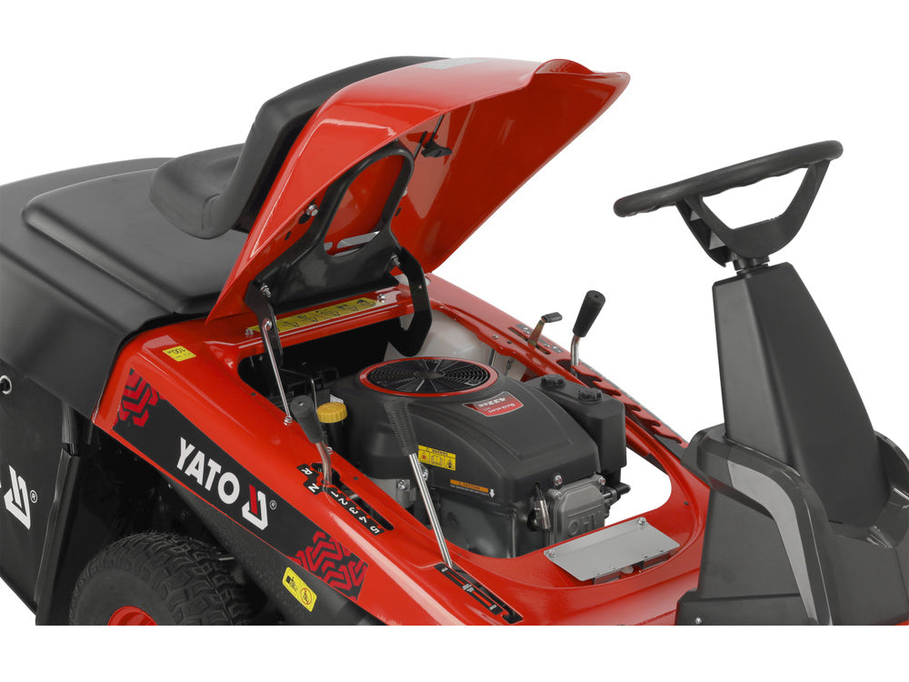 TRACTOR PENTRU TUNS IARBA PE BENZINA YATO YT-85550 , 76CM , 432CC , 170 l , 8.8 kW , 11.97 KM