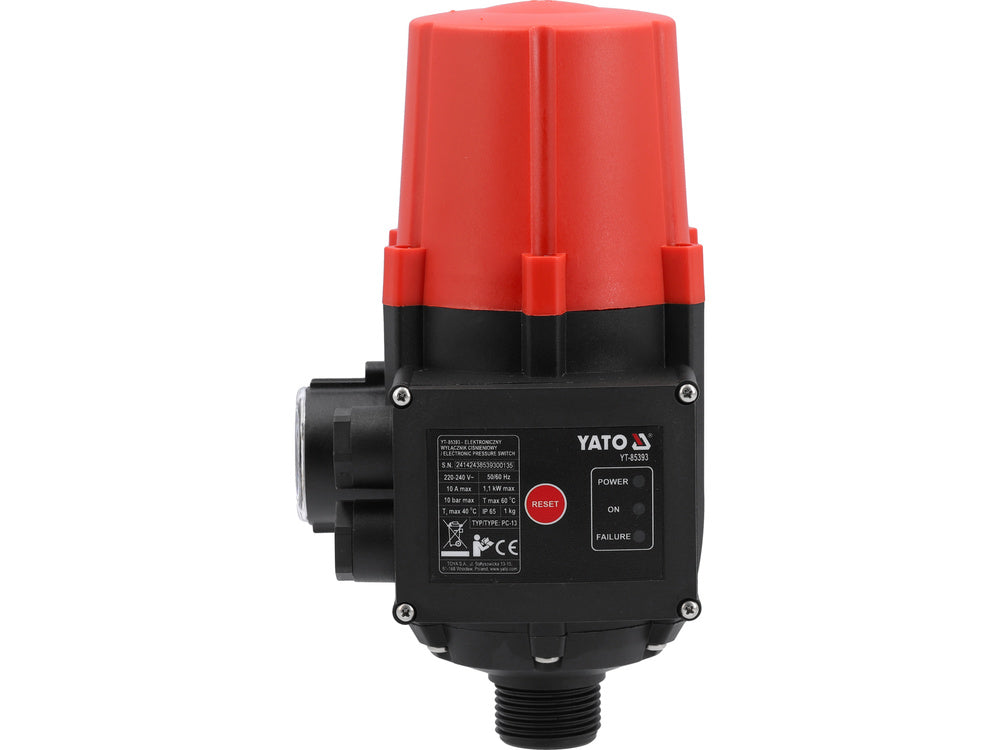 Comutator de presiune Presostat Yato YT-85393 , PC-13, 1,5-2,2 bar , IP65 , 1100 W , 1" (25,0 mm)