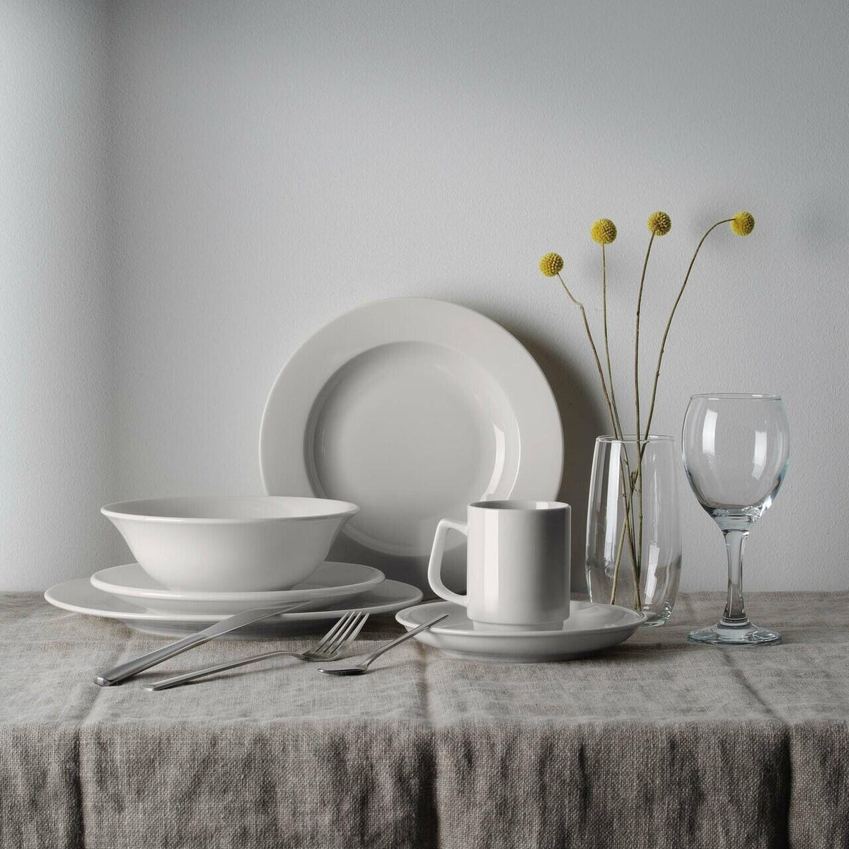 Farfurie Fine Dine, Crema 200 mm