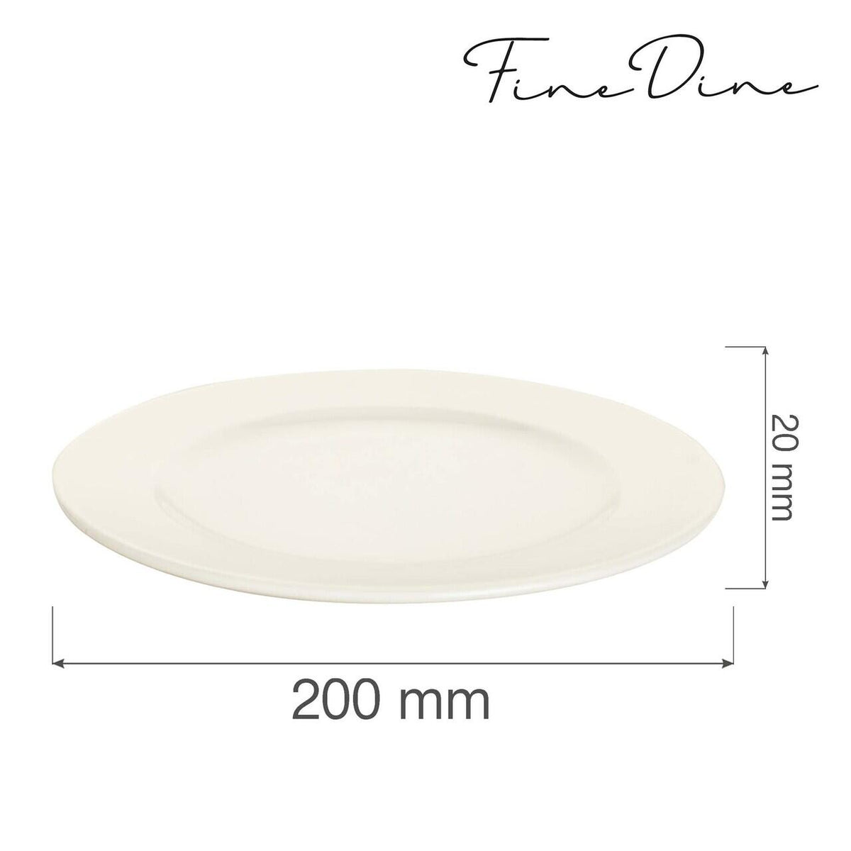 Farfurie Fine Dine, Crema 200 mm