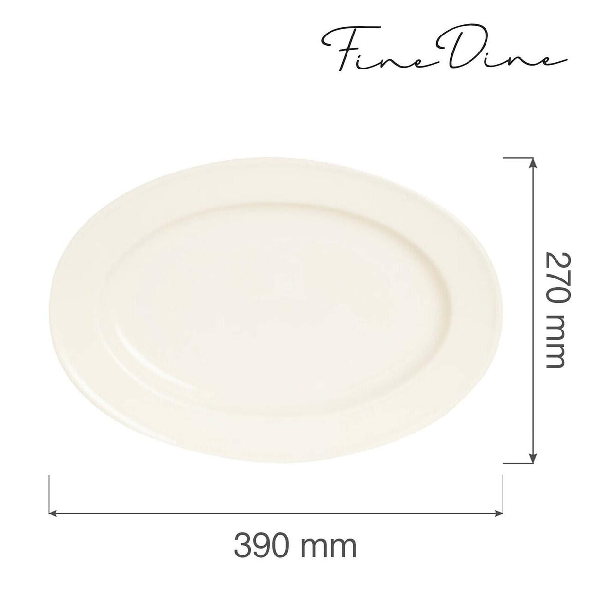 Farfurie ovală Fine DIne, Crema 390x270 mm
