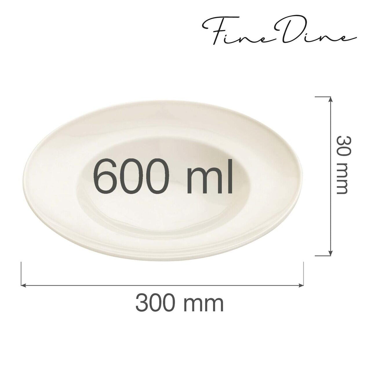 Farfurie paste Fine Dine, Crema 300 mm