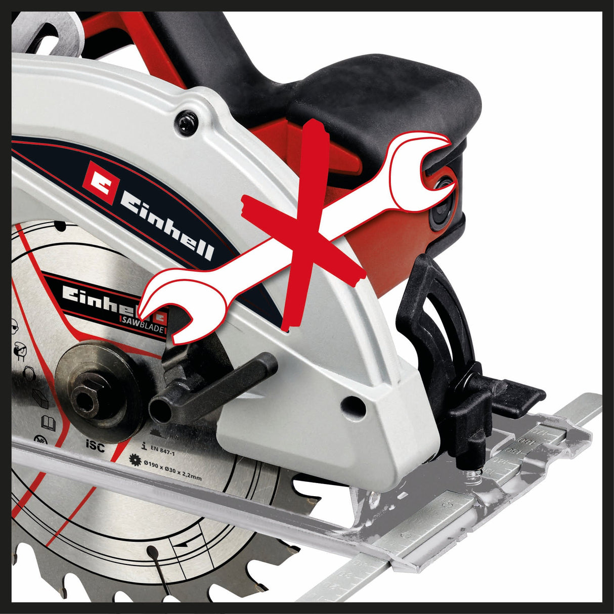 Fierastrau circular manual Einhell TC - CS 1410, 1.410 W, reglare fara unelte, despicator, incl. lama de Fierastrau din carbura de 190x30 mm Ø, compatibil cu sina de ghidare Einhell Einhell - scule electrice si unelte profesionale - BricoMart