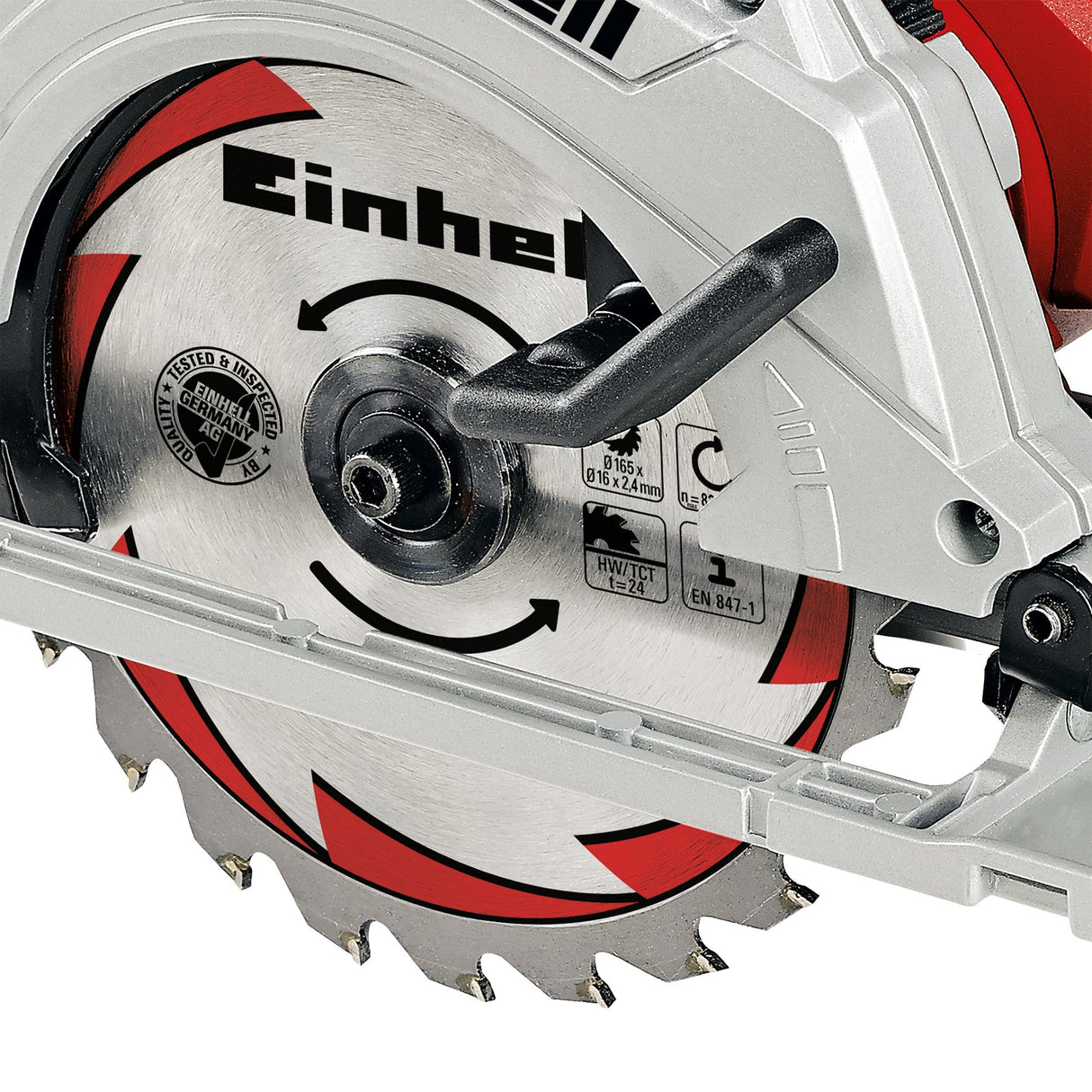 Fierastrau circular manual Einhell TE - CS 165, 1200 W, turatie la ralanti 5500 1/min, diametru maxim de taiere 55 mm, prindere moale, opritor de ghidare paralela, inclusiv lama de Fierastrau din carbura Einhell - scule electrice si unelte profesionale - BricoMart