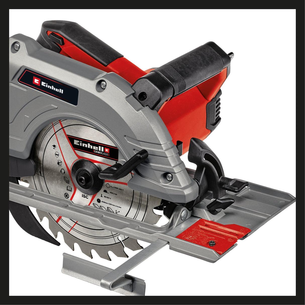 Fierastrau circular manual Einhell TE - CS 190/1, 1.500 W, 5.500 rpm, reglare fara unelte, maner mare, masa de Fierastrau din aluminiu, sistem de blocare a axului, incl. lama de Fierastrau cu varf de carbura Einhell - scule electrice si unelte profesionale - BricoMart