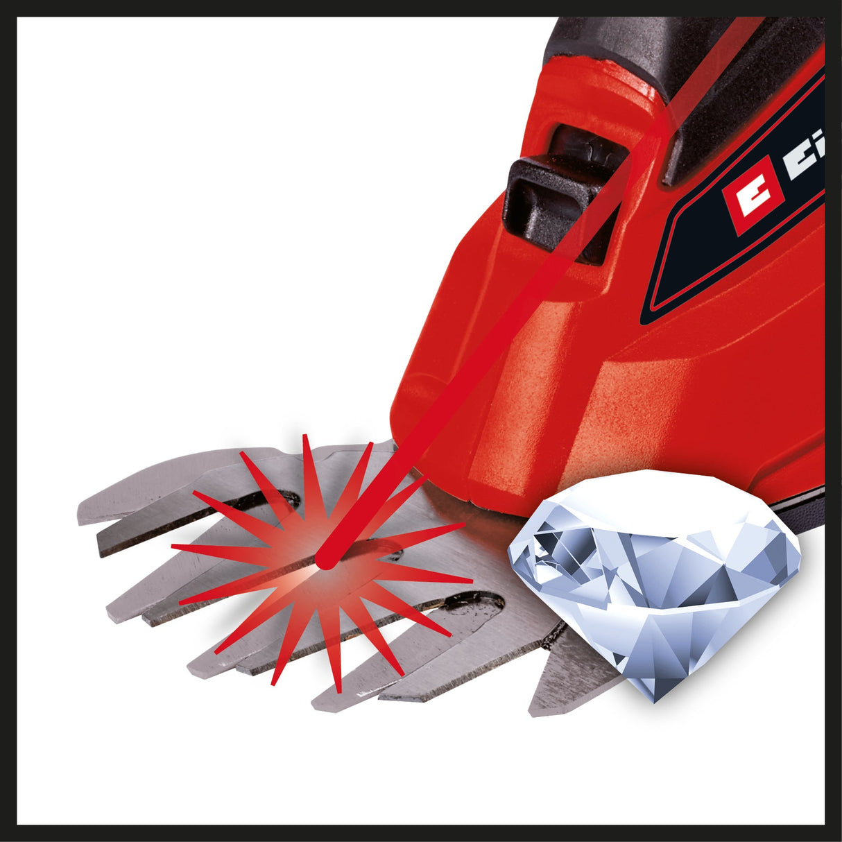 Foarfeca de iarba si arbusti pe acumulator Einhell GC - CG 18 Li - Solo Power X - Change (18 V, lama pentru iarba + lama pentru arbusti, furnizata fara acumulator si incarcator Einhell - scule electrice si unelte profesionale - BricoMart
