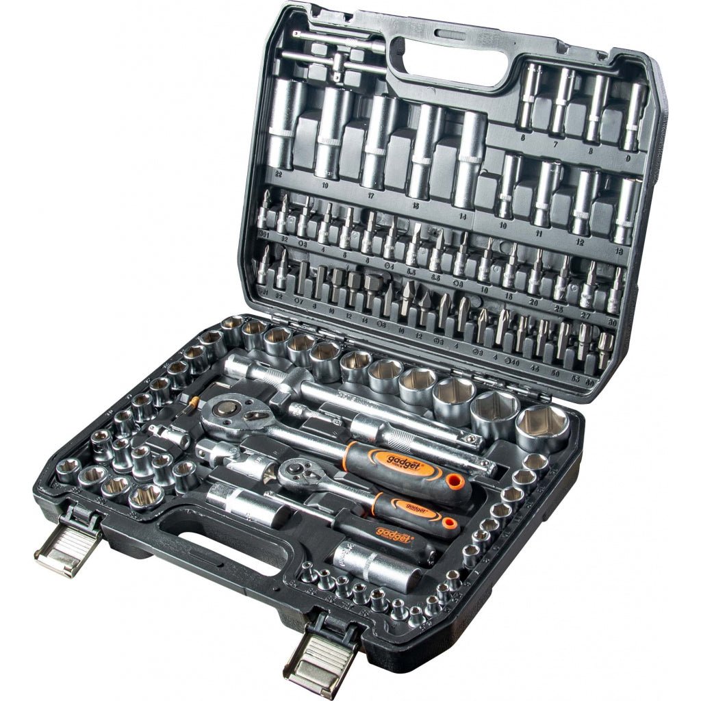 GADGET Set 108 tubulare 1/4" & 1/2" GD Cutie utila de depozitare Cu inchizatori metalice Gadget - scule electrice si unelte profesionale - BricoMart