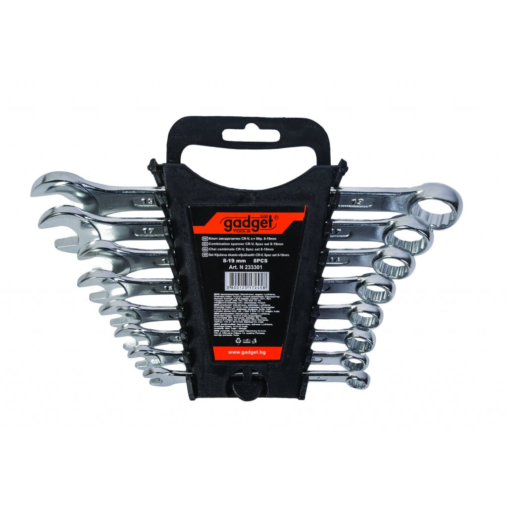 GADGET Set 8 chei combinate 8-19mm CR-V GD Fabricata din Otel Cr-V Suport util pentru depozitare Gadget - scule electrice si unelte profesionale - BricoMart