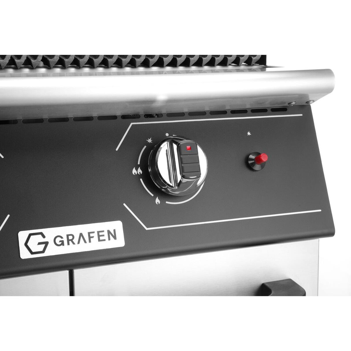 Grill pe gaz cu roca vulcanica si spatiu de depozitare, 6Kw