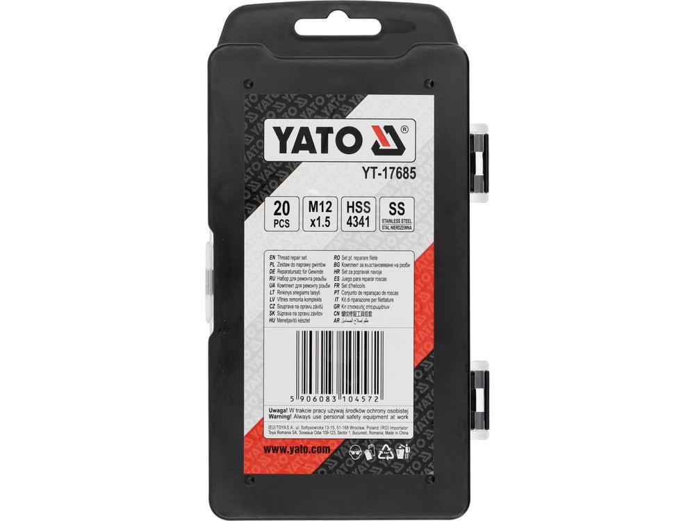 KIT REPARAT FILETE M12X1.5MM 20 BUC Yato YT - 17685 - 1.5 mm, inox Yato - scule electrice si unelte profesionale - BricoMart