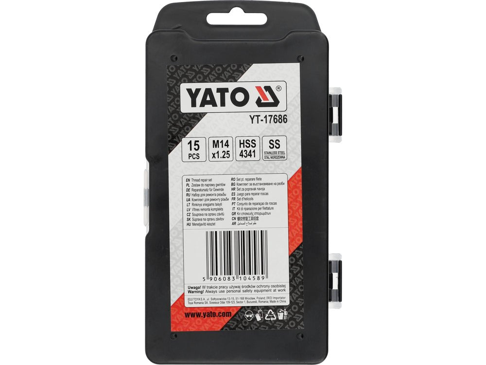 KIT REPARAT FILETE M14X1.25MM 15 BUC Yato YT - 17686 - inox Yato - scule electrice si unelte profesionale - BricoMart