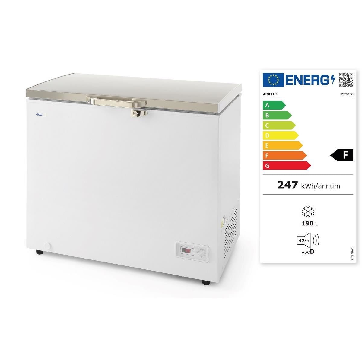 Lada frigorifica profesionala, Arktic by HENDI, 190 litri, putere 85W, 953x607x(H)840 mm, Clasa energetica F