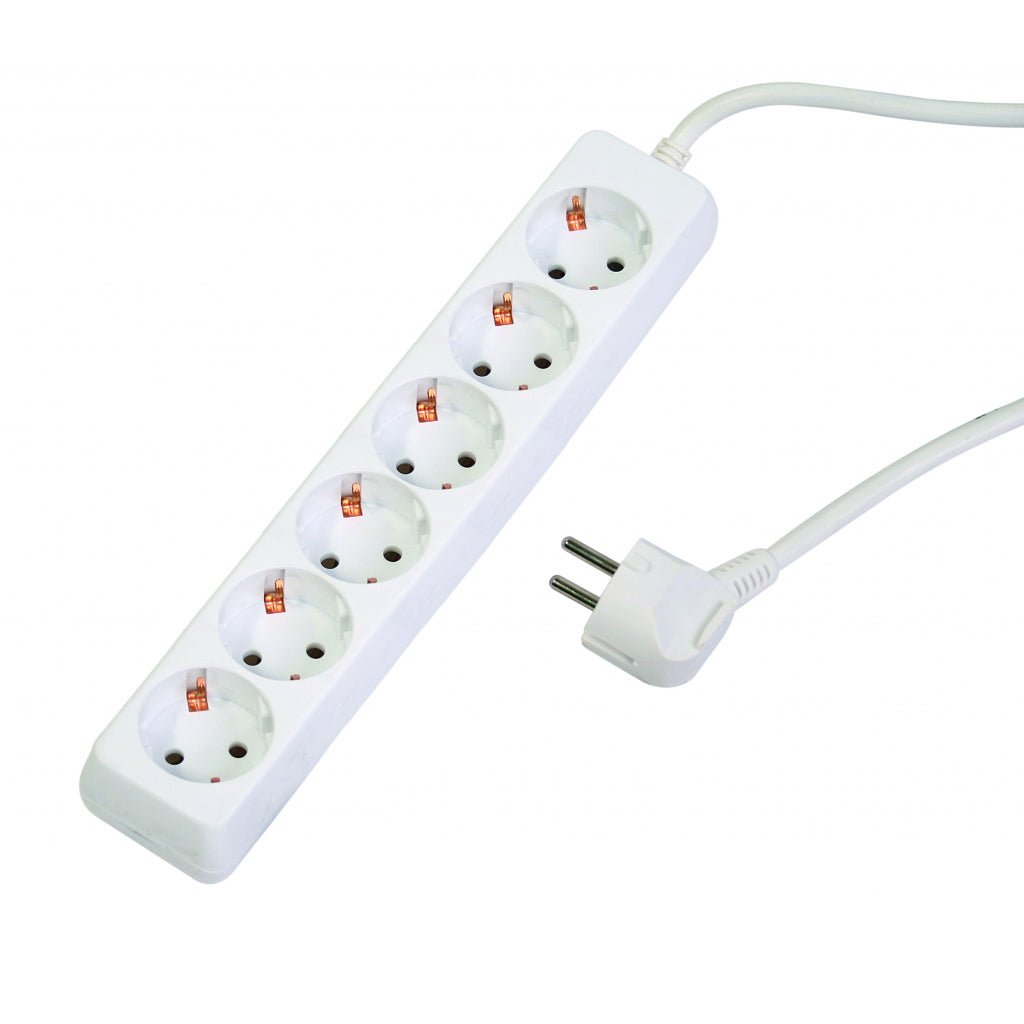 MAKALON Prelungitor 6 prize 1.5mx1.5mm fara intrerupator Corp alb si cablu Makalon - scule electrice si unelte profesionale - BricoMart