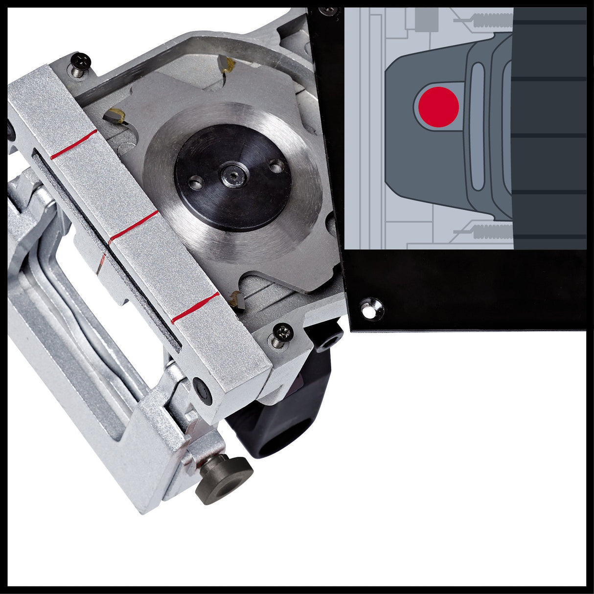 Masina de frezat/ biscuit Einhell TC - BJ 900 (860 W, turatie 11000 rot/min, adancime maxima de frezare 14 mm, reglare continua a inaltimii si unghiului Einhell - scule electrice si unelte profesionale - BricoMart