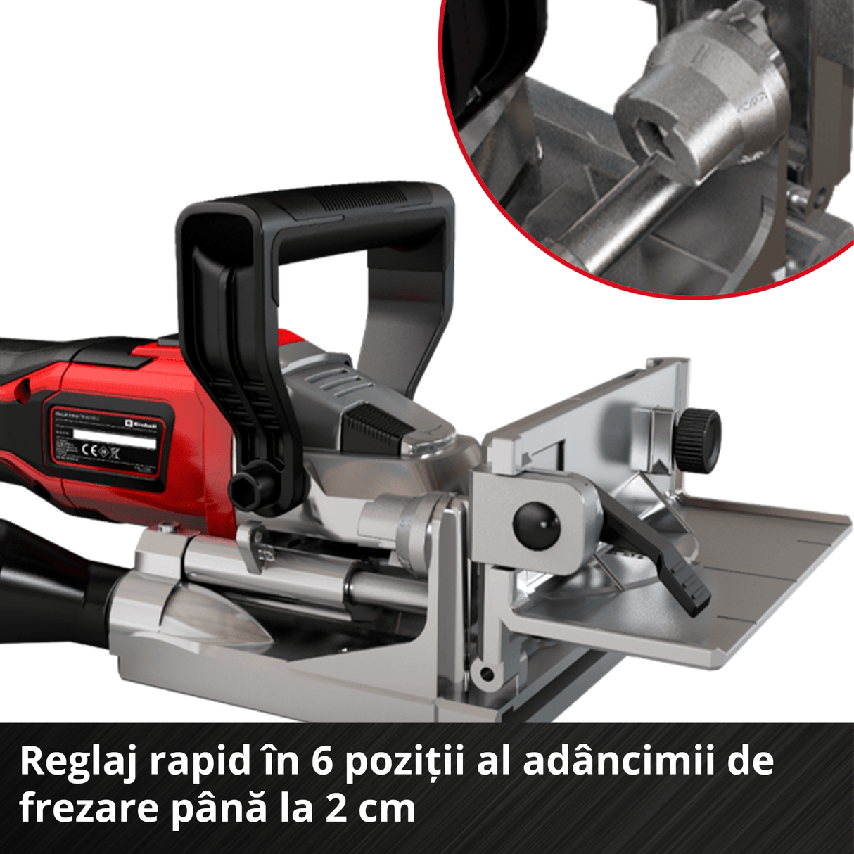 Masina de frezat pentru dibluri din lemn/biscuitorpe acumulator Einhell TE - BJ 18 Li - Solo Power X - Change (18 V, Li - ion, reglare infinita a unghiului/inaltimii, reglare a adancimii in 6 trepte, fara acumulator sau incarcator Einhell - scule electrice si unelte profesionale - BricoMart