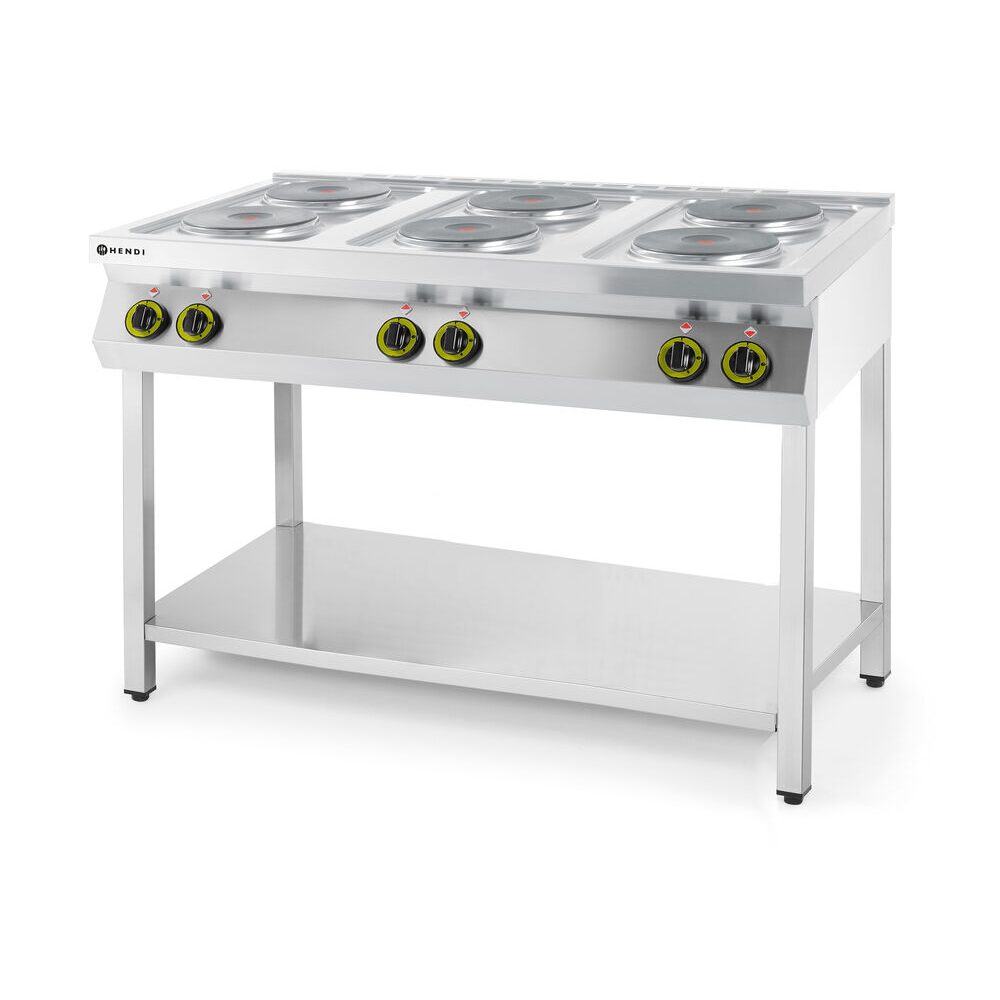 Masina de gatit Kitchen Line, 6 arzatoare electrice Hendi, 15.6W, dimensiune 1200x700x(H)900mm