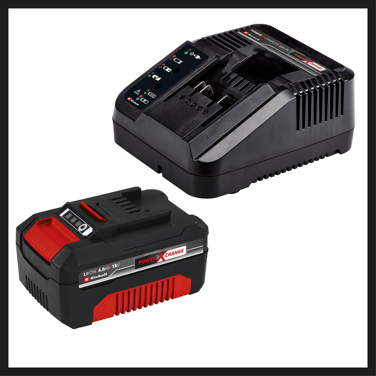 Masina de gaurit si insurubat (bormasina) pe acumulator Einhell TE - CD 18/40 Li + polizor unghiular pe acumulator TC - AG 18/115 Li Power X - Change, Li - Ion, 2x 18 V, incl. 1x acumulator 4 Ah si incarcator, accesorii polizor unghiular, cutie biti, geanta Einhell - scule electrice si unelte profesionale - BricoMart