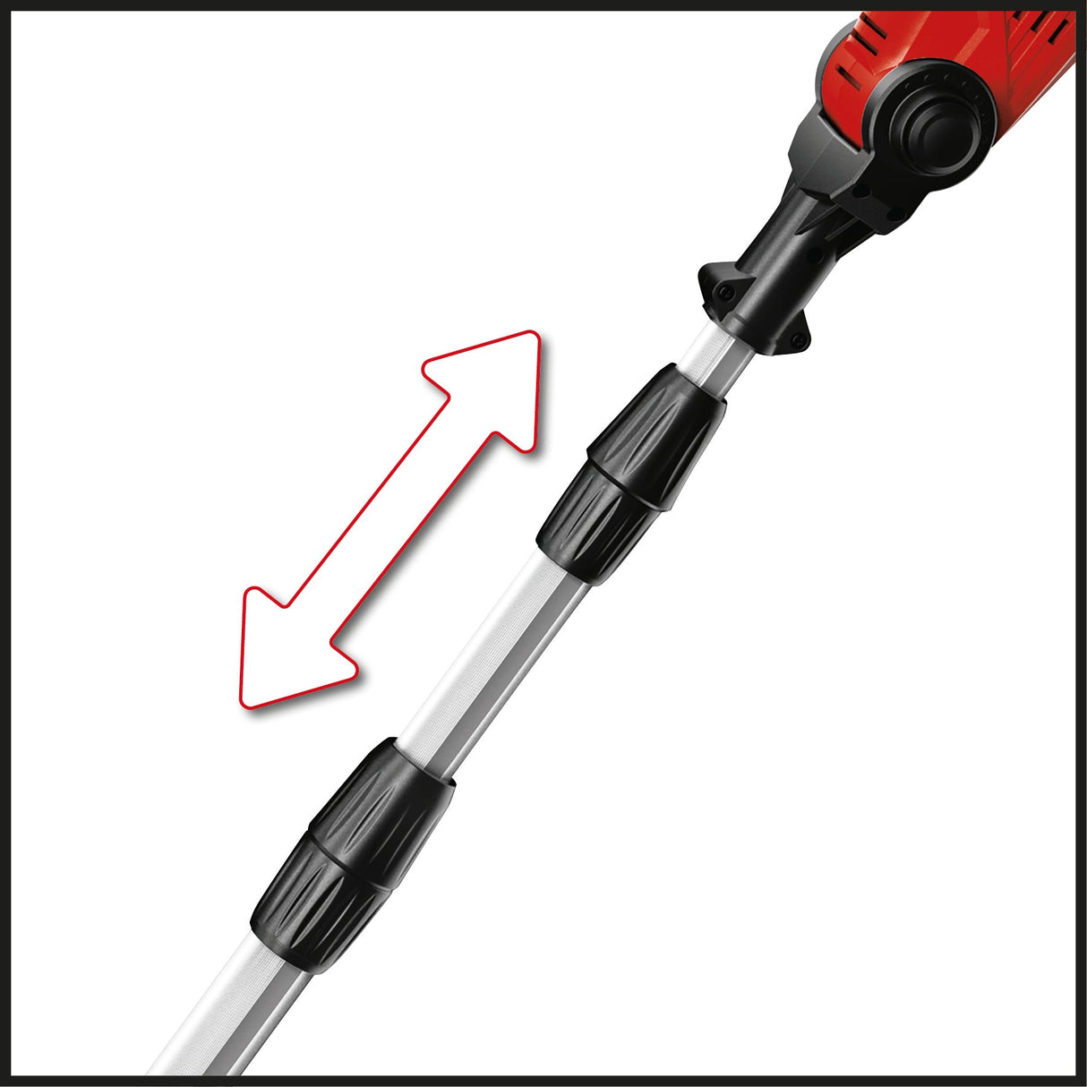 Masina de tuns gard viu telescopica pe acumulator Einhell GE - HH 18/45 Li T - Solo Power X - Change, Li - Ion, 18 V, lungime lama 45 cm, lama din otel slefuita cu diamant, fara baterie si incarcator Einhell - scule electrice si unelte profesionale - BricoMart
