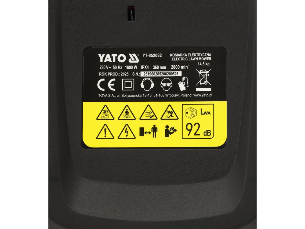 Masina de tuns iarba electrica YATO YT-852082, 1600 W - imagine 14