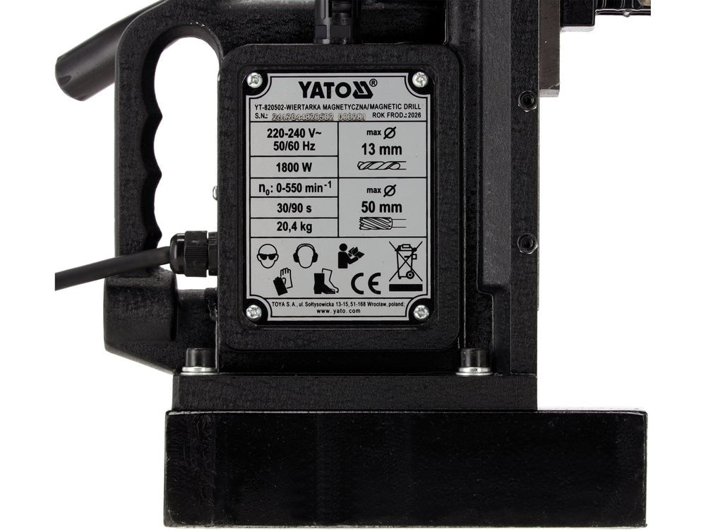 Masina gaurit cu talpa magnetica YATO YT-820502, 1400 W - imagine 9