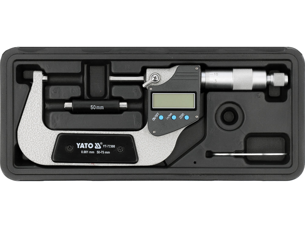 MICROMETRU DIGITAL PT EXTERIOR 50 - 75MM Yato YT - 72308 Yato - scule electrice si unelte profesionale - BricoMart