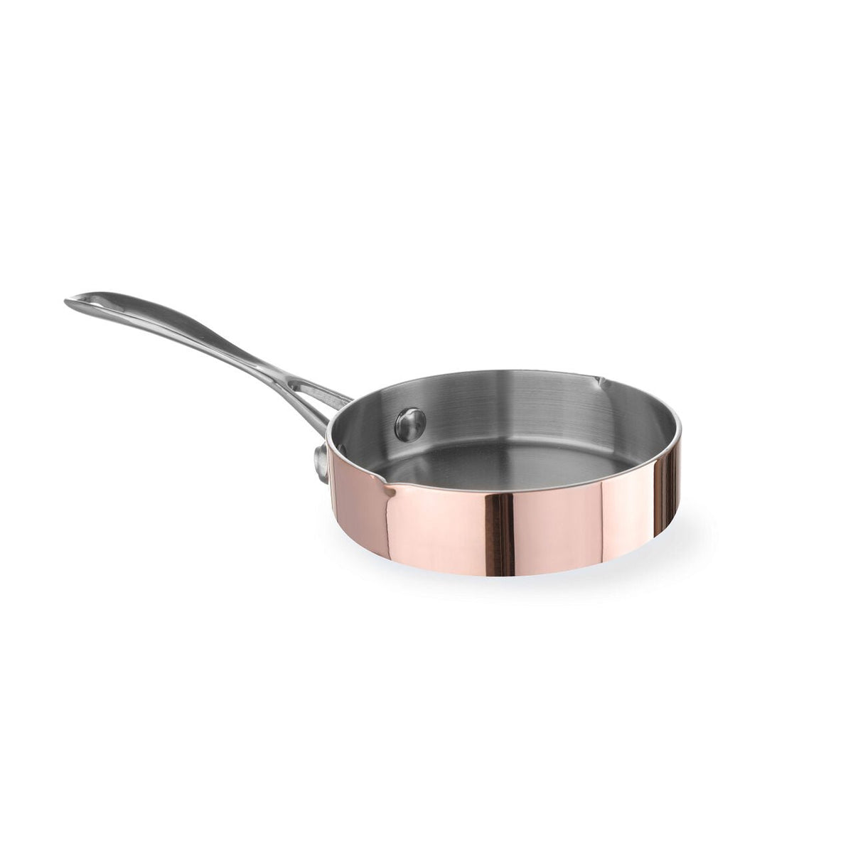 Mini tigaie pentru prajit Hendi, cupru/aluminiu/otel inoxidabil, 12 cm diametru x 3 cm inaltime