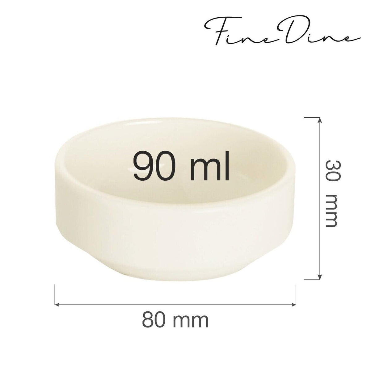 Bol Fine Dine, Crema 90 ml, 80 mm