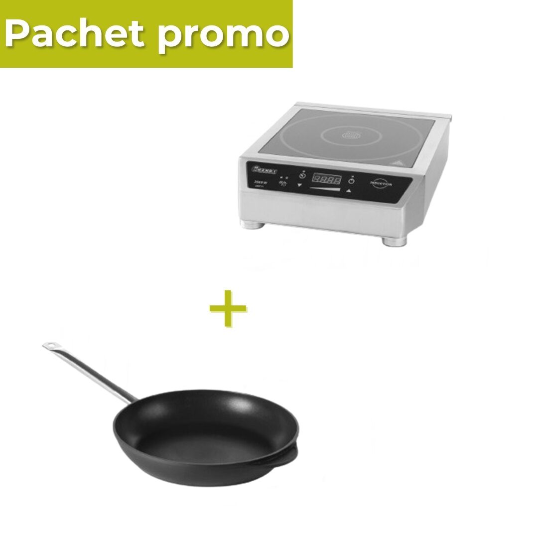 Pachet Plita inductie 3500W + Tigaie Titanium 29cm