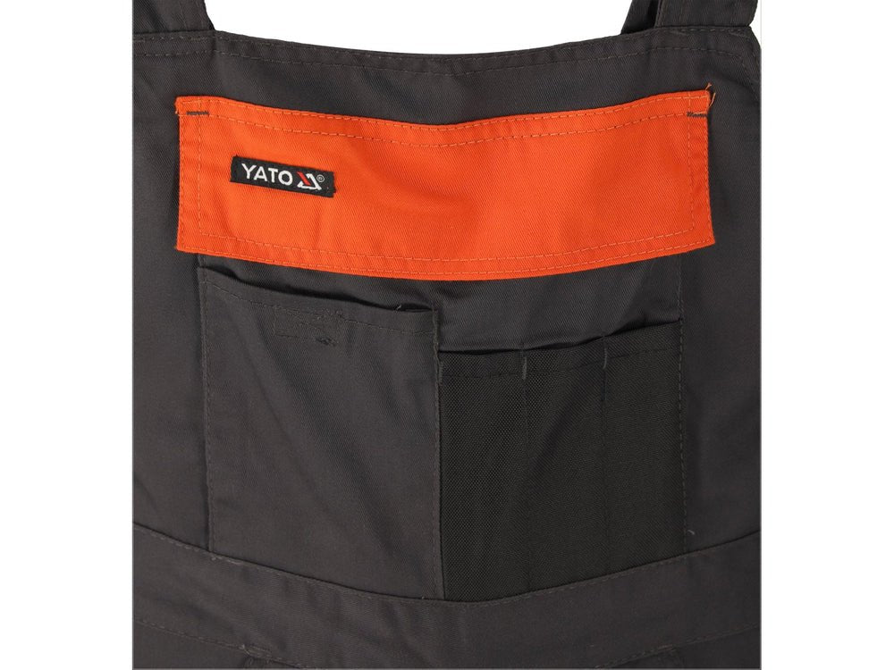 PANTALONI DE LUCRU CU PIEPTAR, ANDESITE, MARIMEA M Yato YT - 80913 - Pantaloni de lucuru cu pieptar, rezistent Yato - scule electrice si unelte profesionale - BricoMart